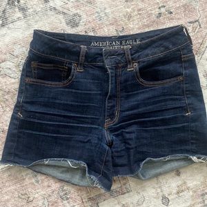 American Eagle dark blue wash shorts